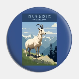 Olympic National Park Vintage Travel Poster Pin