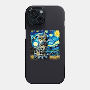 Pixie Starry Night Inspired - Artistic Cat Phone Case