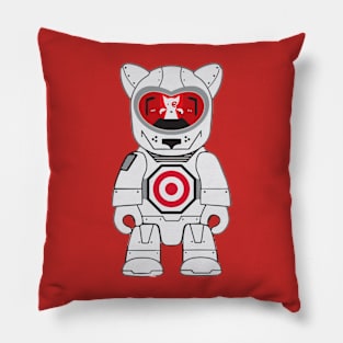 Funny Bullseye Dog Robot Team Member Pillow