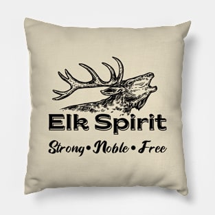 Elk Spirit: Stromg, Noble, Free Pillow