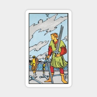 Five of swords tarot card Magnet