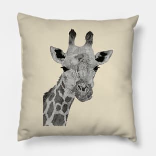 Dotwork Giraffe Art Print Pillow