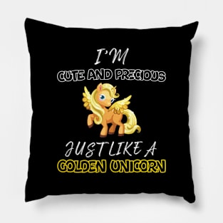 Golden Unicorn Girl Pillow