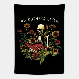 No Bothers Given Skeleton Flower by Tobe Fonseca Tapestry