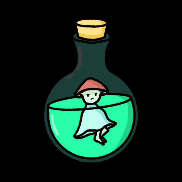 Mushroom Man In A Bottle by PirateJam