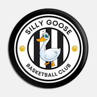 Silly Goose Basketball Club - Silly Cartoon Goose Pin