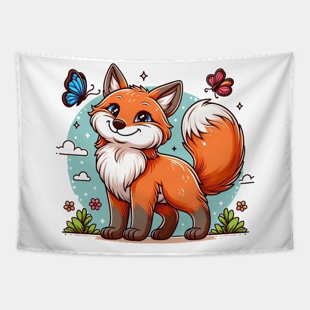 Enganging Fox Tapestry by NayaRara