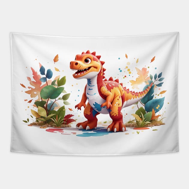 Cute Jurassic T-Rex Tyrannosaurus Rex Tapestry by Jurassic Merch