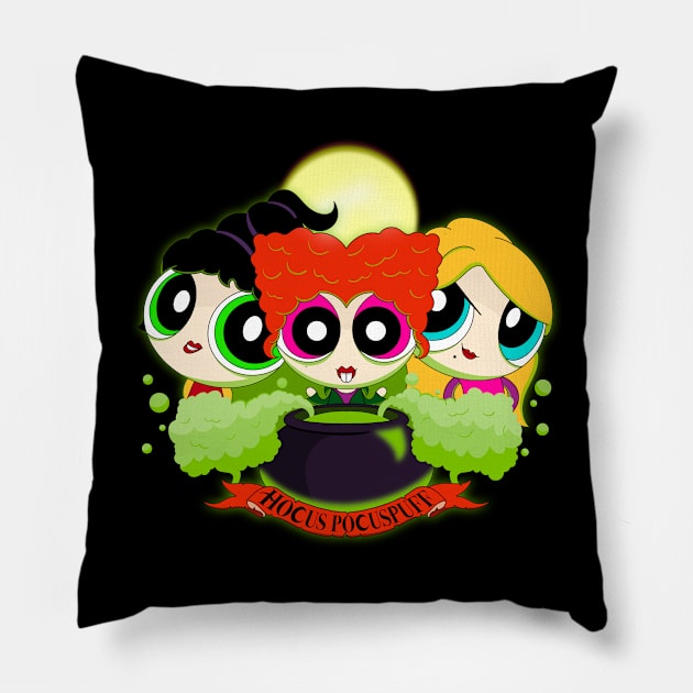 Hocus Pocuspuff Pillow by Malakian Art