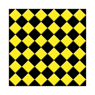 Big Yellow Block Checkerboard Pattern T-Shirt