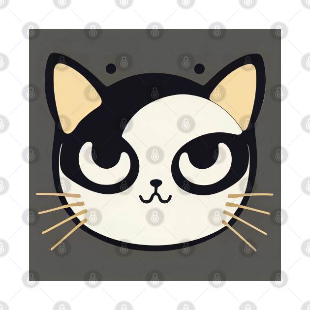 Cartoon cat character icon logo by DyeruArt