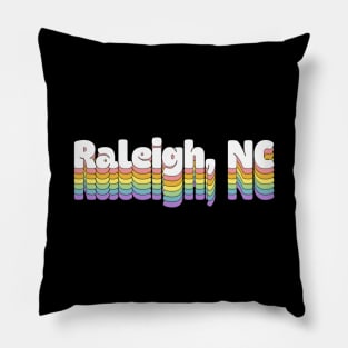 Raleigh, NC // Retro Typography Design Pillow