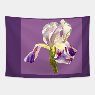 Purple and White Iris Tapestry