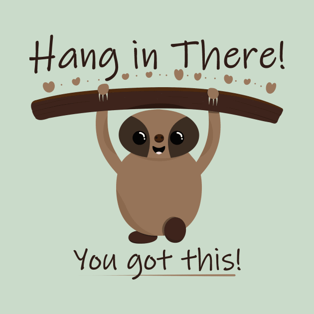 Hang in There! - Sloth Hanging from Branch by PandLCreations