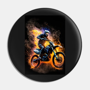 Dirt Bike With Flames Pin