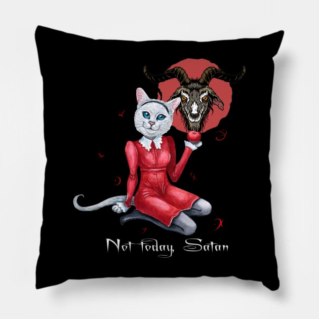 Not Today Satan Pillow by Lucia