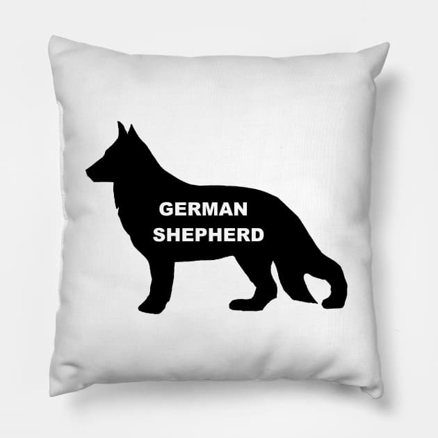 german shepherd name silhouette Pillow by Wanderingangel