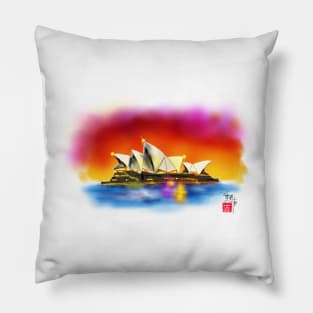 Sydney Opera House Sunset Pillow