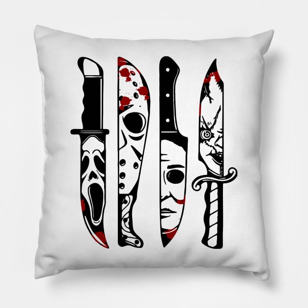 Halloween Knives Pillow by GloriousWax