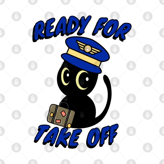 Funny black cat is a pilot by Pet Station