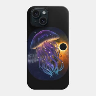 Cosmic Jellyfish - Bioluminescence and Black Hole Phone Case