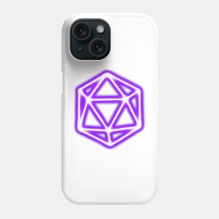 Purple Glow D20 dice Phone Case