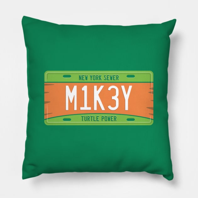 Michelangelo License Plate Pillow by DCLawrenceUK