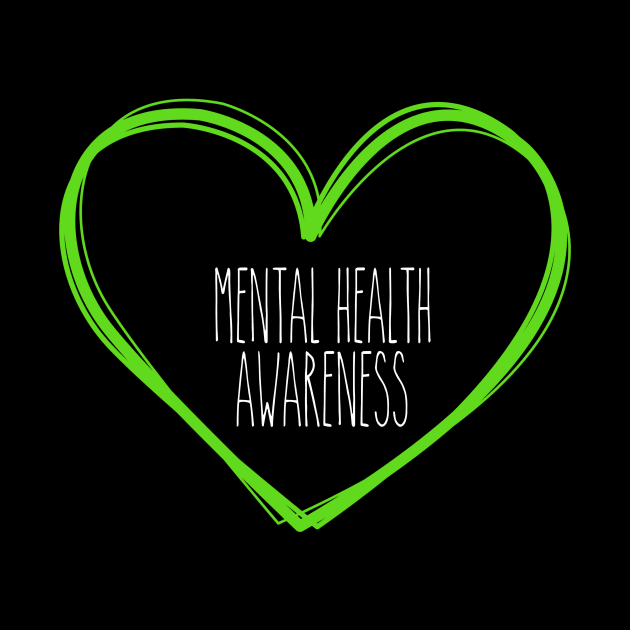 Mental Health Awareness Heart Support by MerchAndrey