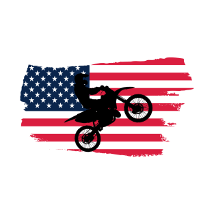 Awesome American flag Dirt bike/Motocross design. T-Shirt