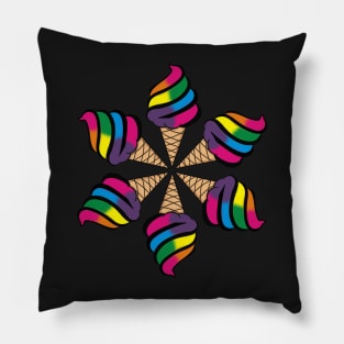 Rainbow Ice Cream - Soft Serve Summer Style Pillow