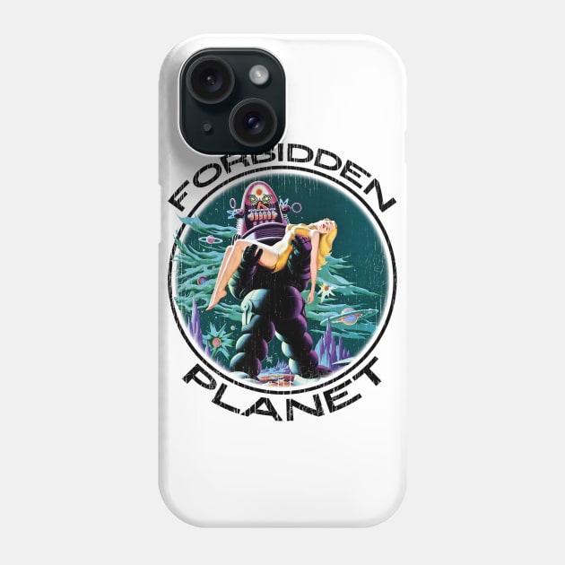 Forbidden Planet Robot Alien Babe Tee Phone Case by Joaddo