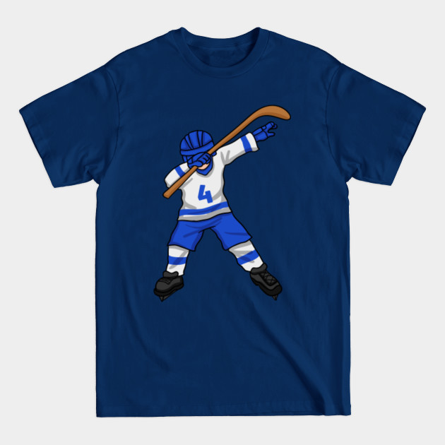 Dabbing Hockey Player Number 4 Ice Hockey Sports Team Hockeyist Athlete - Hockey - T-Shirt