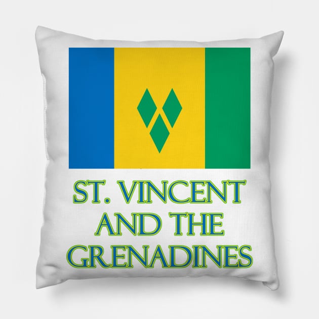 The Pride of St Vincent and the Grenadines - Flag Design Pillow by Naves