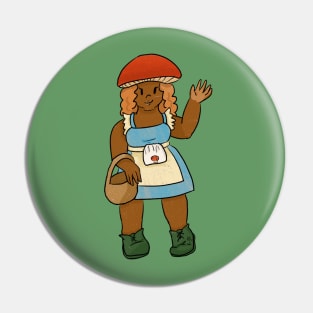 Mush girl with basket Pin