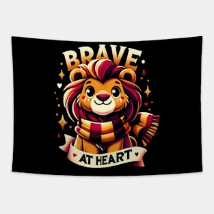 Brave at Heart - Cute Lion - Fantasy Tapestry