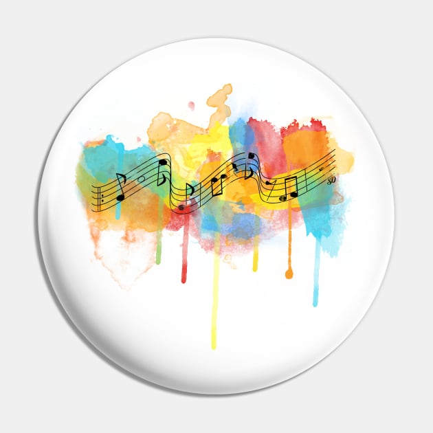 Watercolor Melody Pin by SingeDesigns