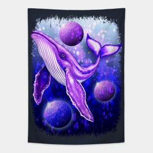 Cyber Whale on Ultra Violet Deep Space Ocean Tapestry