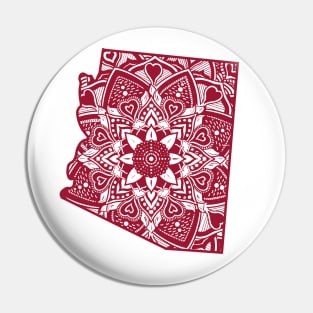 Maroon Arizona State Gift Mandala Yoga AZ Art Pin