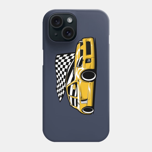 Yellow Clio V6 Phase 2 Sports Phone Case by KaroCars