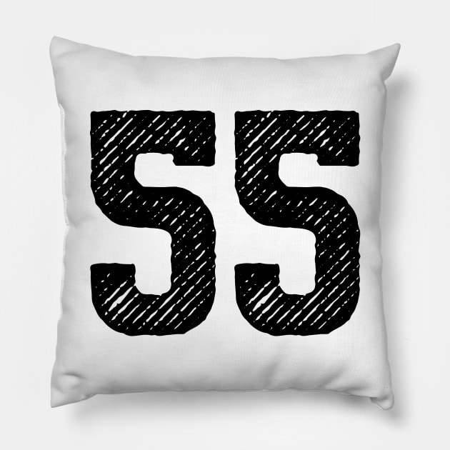 Fifty Five 55 Pillow by colorsplash