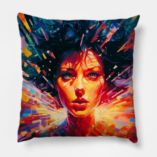 Cognitive Cataclysm, Unraveling of a Cerebral Dichotomy (Female Version) Pillow