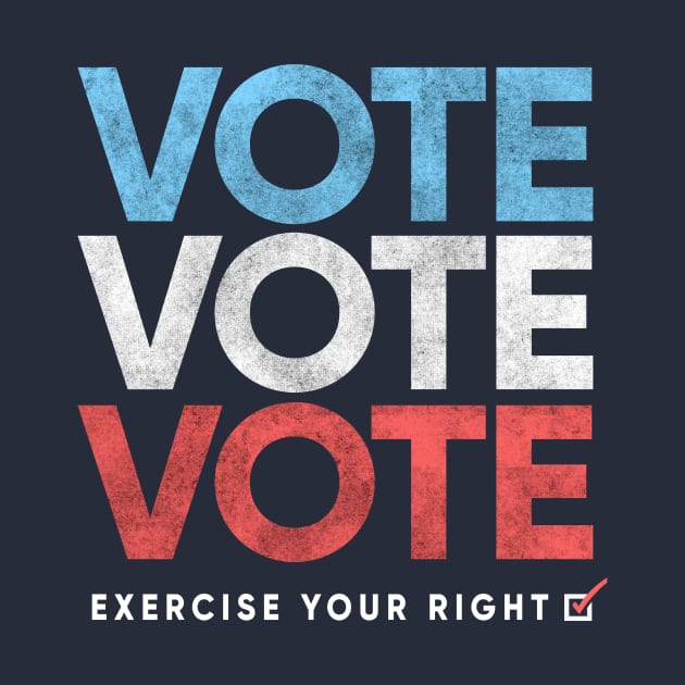 Retro Distressed Vote T-Shirt, Exercise Your Right by Boots