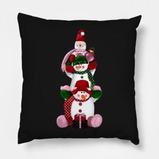 Snowman Family Pillow