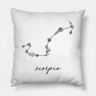 Scorpio Zodiac Wildflower Constellation Pillow