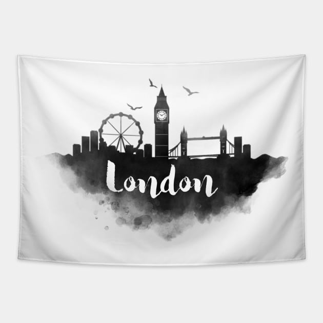 London watercolor Tapestry by kursatunsal