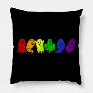 Funny Gay Ghost Halloween LGBT Rainbow Gay Pride Halloween Costume Pillow