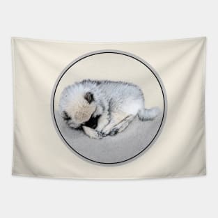 Keeshond Puppy (Sleeping) Tapestry