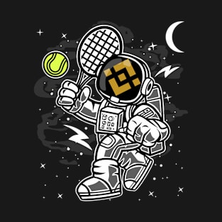 Astronaut Tennis Binance BNB Coin To The Moon Crypto Token Cryptocurrency Blockchain Wallet Birthday Gift For Men Women Kids T-Shirt