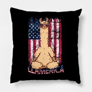 Llamerica funny llama funny alpaca america Pillow
