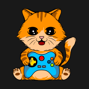 Gaming Whiskers: Cat-Inspired Video Game Controller T-Shirt